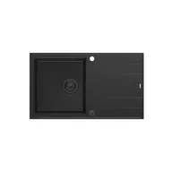 Zlewozmywaki - QUADRON Zlewozmywak EVAN 111 czarny, elementy czarne, k.pneum. HCQE8650U7_BLM_P2O0 - miniaturka - grafika 1