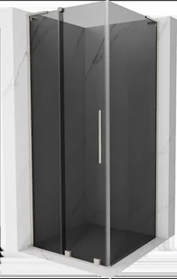 Mexen Velar L kabina prysznicowa rozsuwana 100x100 cm, grafit, nikiel szczotkowany - 871-100-100-43-97 - Kabiny prysznicowe - miniaturka - grafika 1
