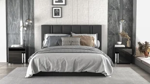 MEGSTYL SZAFKA NOCNA LYON 53cm Czarna - Szafki nocne - miniaturka - grafika 1