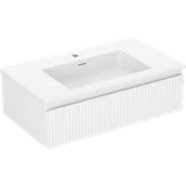 Szafki łazienkowe - Mexen Rivel szafka łazienkowa 80 cm z umywalką Otis, 1 szuflada, ryflowana , biała mat - 91A20-08023-1-BF01-W18M01 - miniaturka - grafika 1