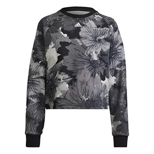 adidas Damska bluza W AOP SWT, czarna/wielokolorowa/biała, M, czarny/wielokolorowy/biały, M - Bluzy damskie - miniaturka - grafika 1