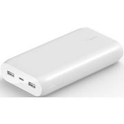 Powerbanki - Belkin Boost Charge Powerbank 20 K (przenośny zestaw akumulatorów z 2 portami USB-A, pojemność 20 000 mAh, do iPhone'a, iPada, AirPods i innych urządzeń), kolor biały BPB003btWT - miniaturka - grafika 1