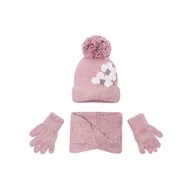 Czapki dla dzieci - Komplet czapka, komin i rękawiczki Mayoral 10071 Różowy - miniaturka - grafika 1