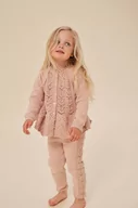 Spodnie i spodenki dla dziewczynek - Konges Sløjd legginsy bawełniane dziecięce kolor różowy gładkie - miniaturka - grafika 1