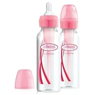 Butelki dla niemowląt - Dr Browns HANDI-CRAFT butelka antykolkowa standardowa OPTIONS wąska szyjka 2 x 250 ml duopack różowa - miniaturka - grafika 1