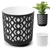 Donice - Doniczka AZTEK 140 - k/czarny + w/biały LA790-25 LAMELA - miniaturka - grafika 1