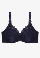 Biustonosze - Granatowy Biustonosz z Koronkowym Zdobieniem Nilivea - miniaturka - grafika 1