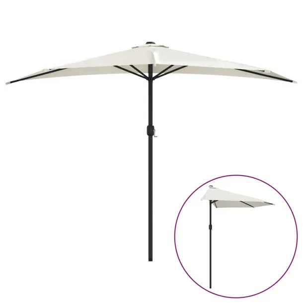 Parasol balkonowy UV z mechanizmem korbkowym, piaskowy 300x155x223 cm