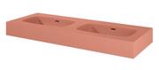 Umywalki - Elita Dimple umywalka 121x46 cm ścienna prostokątna podwójna terra pink mat 168892 - miniaturka - grafika 1