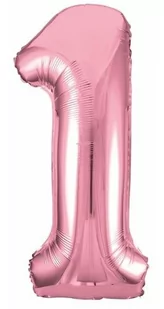 Balon foliowy cyfra jeden 1 jasnoróżowa - 86 cm - 1 szt. - Balony i akcesoria - miniaturka - grafika 1