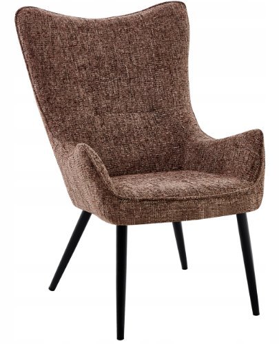 Fotel wypoczynkowy uszak brązowy Nico strukturalny elegancki do salonu