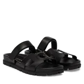 Klapki i japonki damskie - Klapki Guess FLJFAS ELE03 Czarny - miniaturka - grafika 1