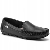 Mokasyny damskie - Nessi 17130 czarne mokasyny damskie skóra - miniaturka - grafika 1