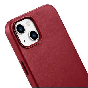 iCarer Case Leather pokrowiec etui z naturalnej skóry do iPhone 14 Plus czerwony (kompatybilne z MagSafe) - Etui i futerały do telefonów - miniaturka - grafika 7