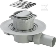 Odwodnienia, kanały i akcesoria - Odpływ łazienkowy, kratka Advantix, kompletny zestaw, do instalacji standardowej DN 50 stal szlachetna/szary - miniaturka - grafika 1