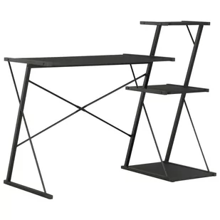 vidaXL vidaXL Biurko z półką, czarne, 116x50x93 cm - Biurka - miniaturka - grafika 1