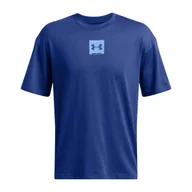 Koszulki sportowe męskie - Męski t-shirt z nadrukiem Under Armour UA M Hw Os Sm Box Ss - niebieski - UNDER ARMOUR - miniaturka - grafika 1