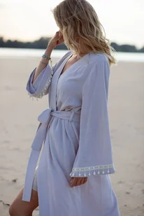 Kimono Moon Crystal - wiskoza szary fiolet - Sukienki - miniaturka - grafika 1