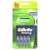 Maszynki do golenia i wkłady - Gillette Sensor3 Sensitive, Wkład, 8szt. - miniaturka - grafika 1