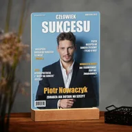 Ramki na zdjęcia - Lampka ramka XL z wydrukiem Człowiek Sukcesu na szkle akrylowym i - miniaturka - grafika 1