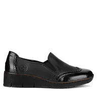 Półbuty damskie - Półbuty Rieker 53776-00 Czarny - miniaturka - grafika 1