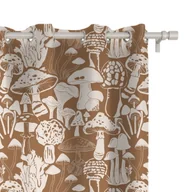Zasłony - Zasłona AUTUMN wzór AT12 | grzyby na jasnobrązowym tle 150 x 280 cm tkanina zaciemniająca - miniaturka - grafika 1