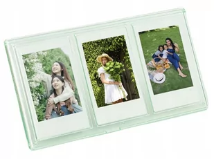 Ramka Stojąca Na 3 Zdjęcia Do Aparatów / Drukarek Drukujących Na Papierze Zink / Fuji Instax Mini - Zielona - Ramki na zdjęcia - miniaturka - grafika 1