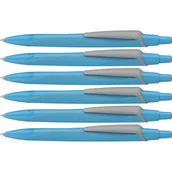 Długopisy - Schneider 131923 Reco Neon Edition długopis (z tworzywa sztucznego pochodzącego z recyklingu, wyróżniony niebieskim aniołem, kolor wkładu: niebieski) neonowy niebieski, 6 sztuk - miniaturka - grafika 1