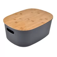 Pudła i pojemniki do przechowywania - Pudełko Z Tworzywa Sztucznego Z Bambusową Pokrywą, 6L - miniaturka - grafika 1
