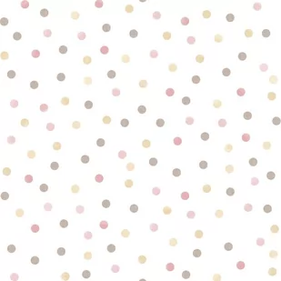 Noordwand Tapeta Mondo baby Confetti Dots, różowo-biało-brązowa - Tapety - miniaturka - grafika 1