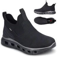 Półbuty damskie - Półbuty Rieker M6053-00 Półbuty damskie Rieker wygodne lekkie czarne wsuwane 41 - miniaturka - grafika 1