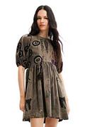 Sukienki - Desigual Damska sukienka Vest_NEUS, 4092 KAKI Casual Dress, zielona, M - miniaturka - grafika 1