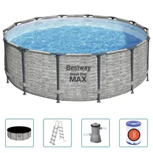 Bestway Basen Power Steel, 427x122 cm vidaXL - Baseny ogrodowe - miniaturka - grafika 1