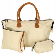 Torby podróżne - Torba podróżna wielofunkcyjna do wózka dla mamy zestaw beżowa Kik Sp. z o. - miniaturka - grafika 1