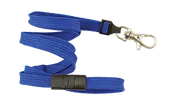 Identyfikatory - Szeroka 10mm bezpieczna regulowana smycz + karabińczyk KRAB Niebieski - miniaturka - grafika 1