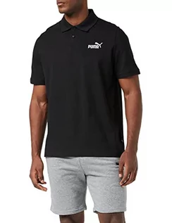 Koszulki męskie - Puma Męska koszulka polo Ess Pique czarny Black-cat M 586674 - grafika 1
