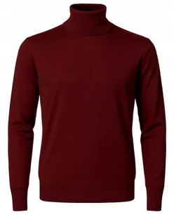 Sweter golf męski z kaszmiru i wełny merynosów kaszmirowy M mahoniowy 355 - Swetry męskie - miniaturka - grafika 1