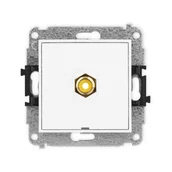 Gniazdka elektryczne - Karlik Gniazdo pojedyncze RCA cinch MINI - biały mat - miniaturka - grafika 1