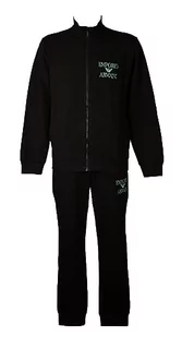 Emporio Armani Męska bluza zapinana na zamek Iconic Terry Sweater+spodnie (2 sztuki), czarny, M - Bluzy męskie - miniaturka - grafika 1