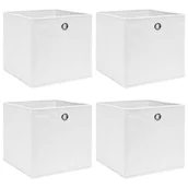 Pudła i pojemniki do przechowywania - vidaXL Pudełka, 4 szt., białe, 32x32x32 cm, tkanina vidaXL - miniaturka - grafika 1