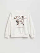 Bluzy dla dziewczynek - Reserved - Bluza z nadrukiem - złamana biel - miniaturka - grafika 1