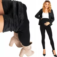 Spodnie ciążowe - LEGGINSY ciążowe OCIEPLANE futerkiem GRUBE getry - miniaturka - grafika 1