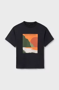 Koszulki dla chłopców - Mayoral t-shirt bawełniany dziecięcy kolor czarny z nadrukiem - grafika 1