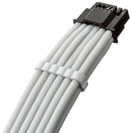 CableMod C-Series Pro ModMesh Sleeved 12V-2x6 12VHPWR StealthSense PCIe Kabel für Corsair Type 5 RMx SHIFT 16-pin to 90 ° 16-pin, 65cm - weiß