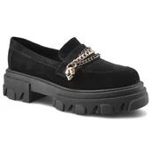 Mokasyny damskie - Carinii, Półbuty, B5975_-H20-000-000-E33 Czarny, rozmiar 39 - miniaturka - grafika 1