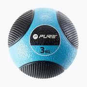 Piłki do ćwiczeń - Pure2Improve Piłka lekarska 3 kg Pure2Improve Medicine Ball niebieska 2138 - miniaturka - grafika 1