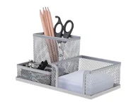 Przyborniki na biurko - NET Przybornik na biurko siatka srebrny Net Z9058 - miniaturka - grafika 1