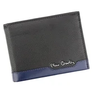 Portfele - Pierre Cardin, Portfel skórzany męski, Tilak37 8806, czarny/niebieski, ochrona RFID - miniaturka - grafika 1