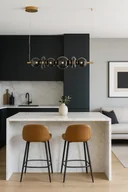 Lampy sufitowe - MORROS LE44488 Lampa wisząca LED z ozdobnymi szklanymi kulami złota i czerń - miniaturka - grafika 1