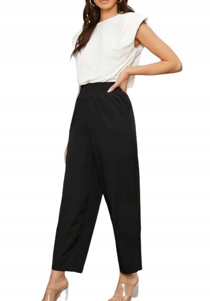 SHEIN SPODNIE CZARNE PROSTE CASUAL BASIC 36 VIZ